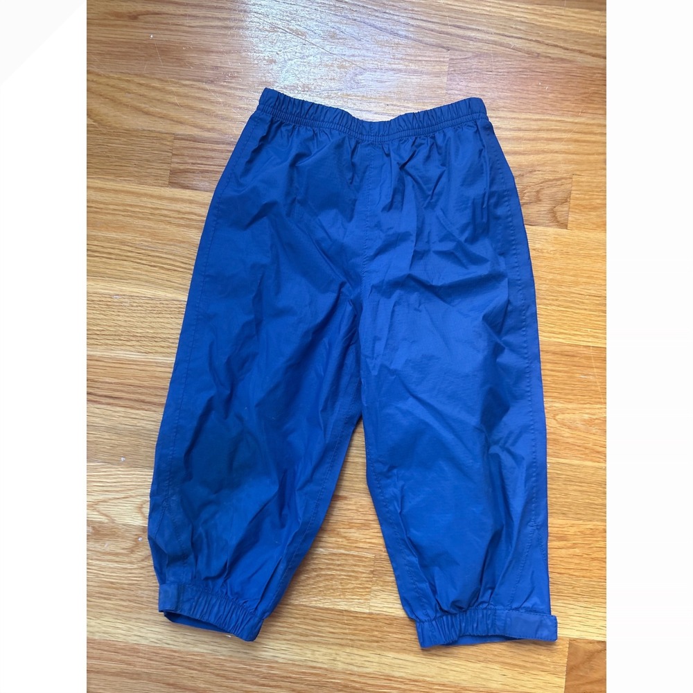 LL Bean Kids Royal Blue Nylon Waterproof Rain Pants Joggers 3T